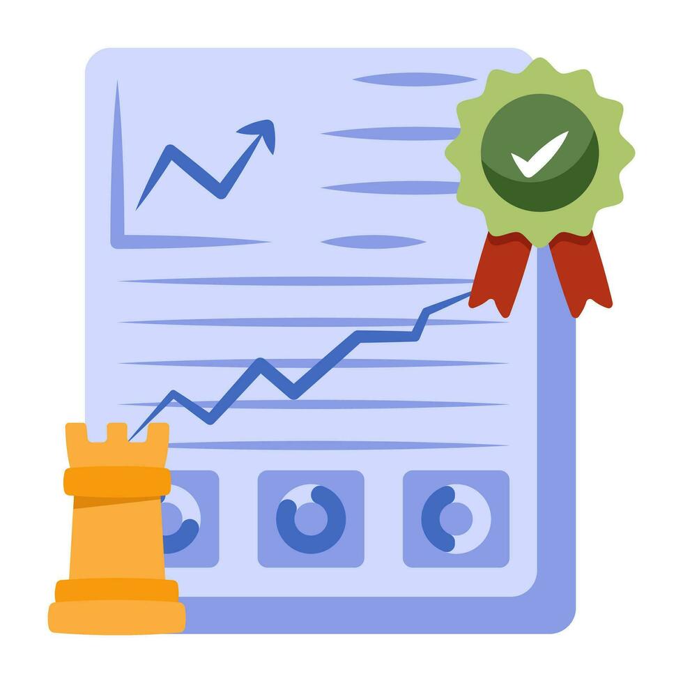 A colored design icon of business report vector