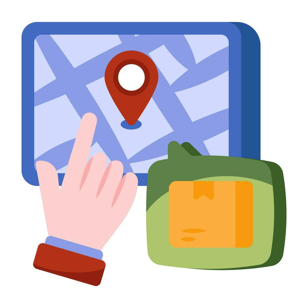 Modern design icon of mobile parcel tracking vector