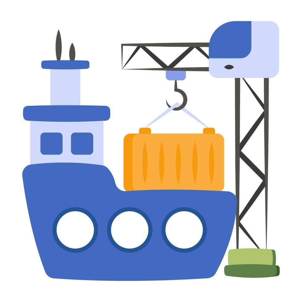 Premium download icon of cargo boat loading vector