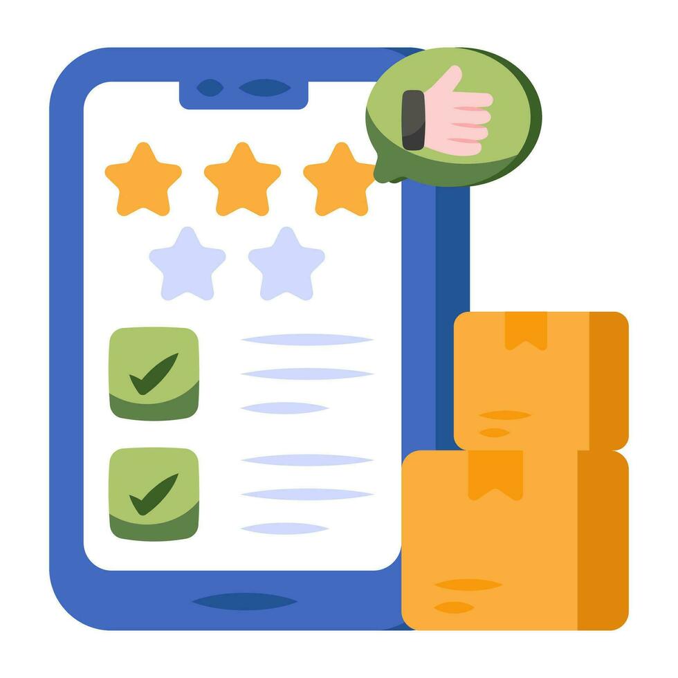 A flat design icon of customer feedback vector