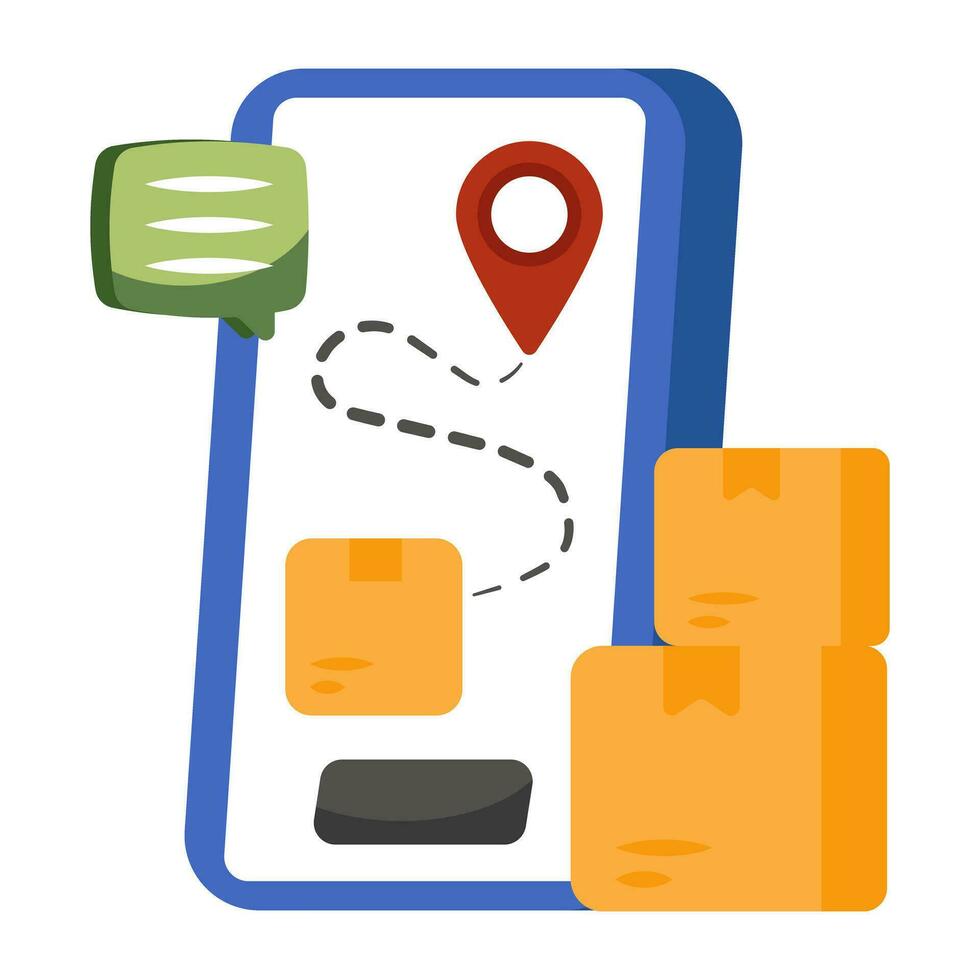 Perfect design icon of mobile parcel tracking vector