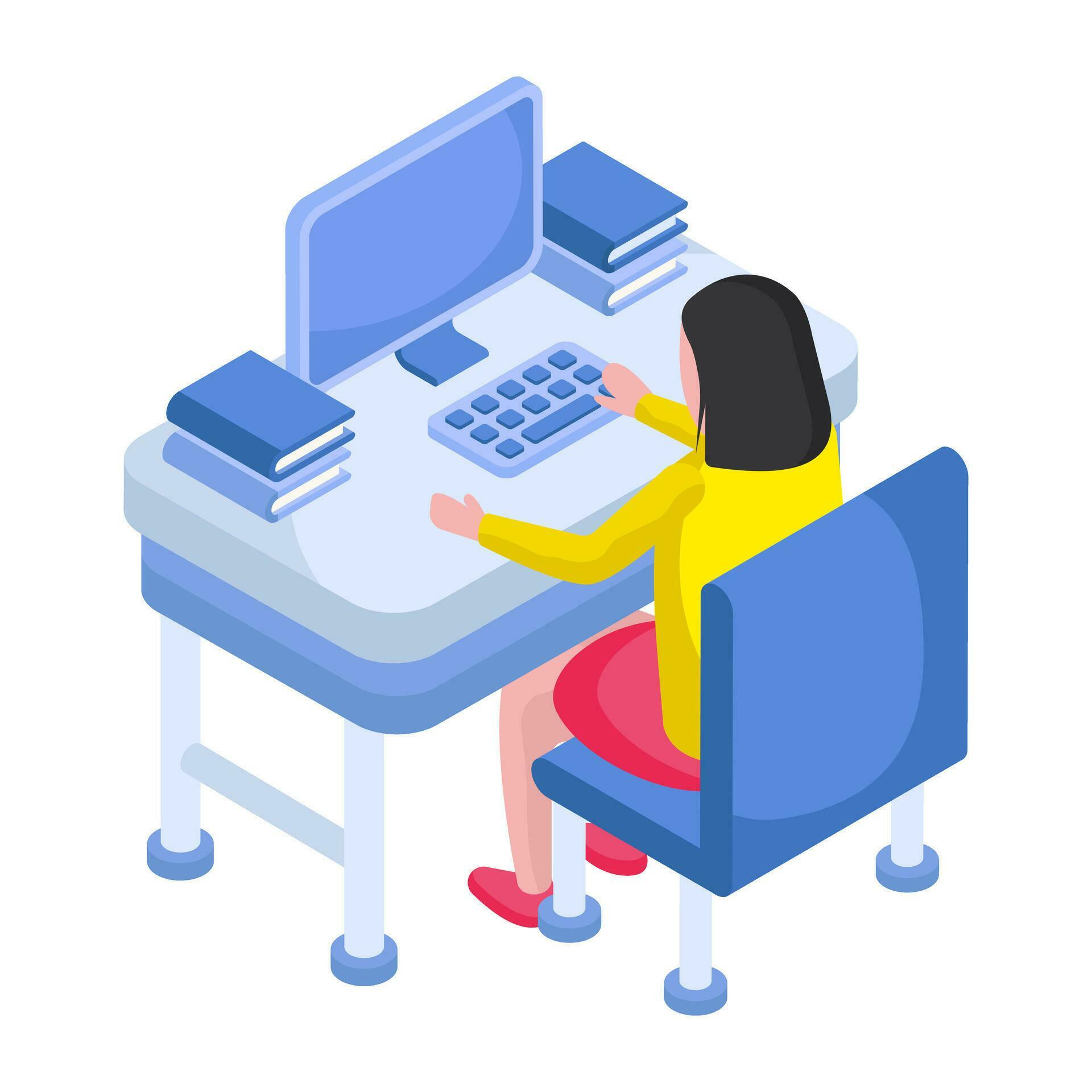 Creative design illustration of computer class 34464666 Vector Art at ...