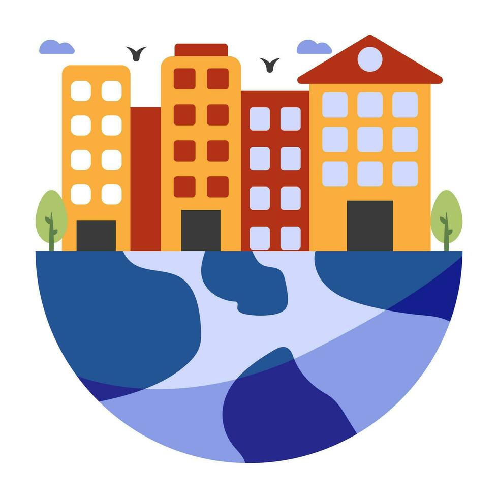 Modern design icon of urbanization vector