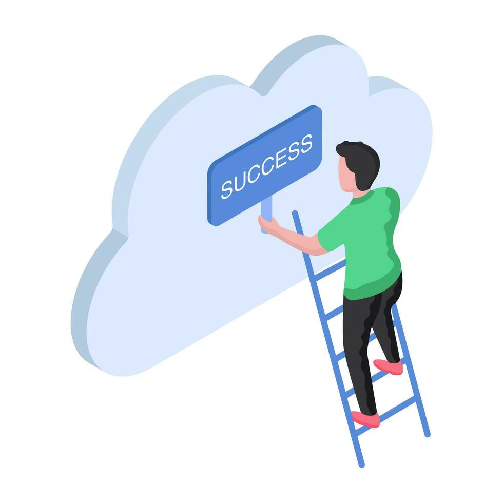 Perfect design illustration of cloud success vector