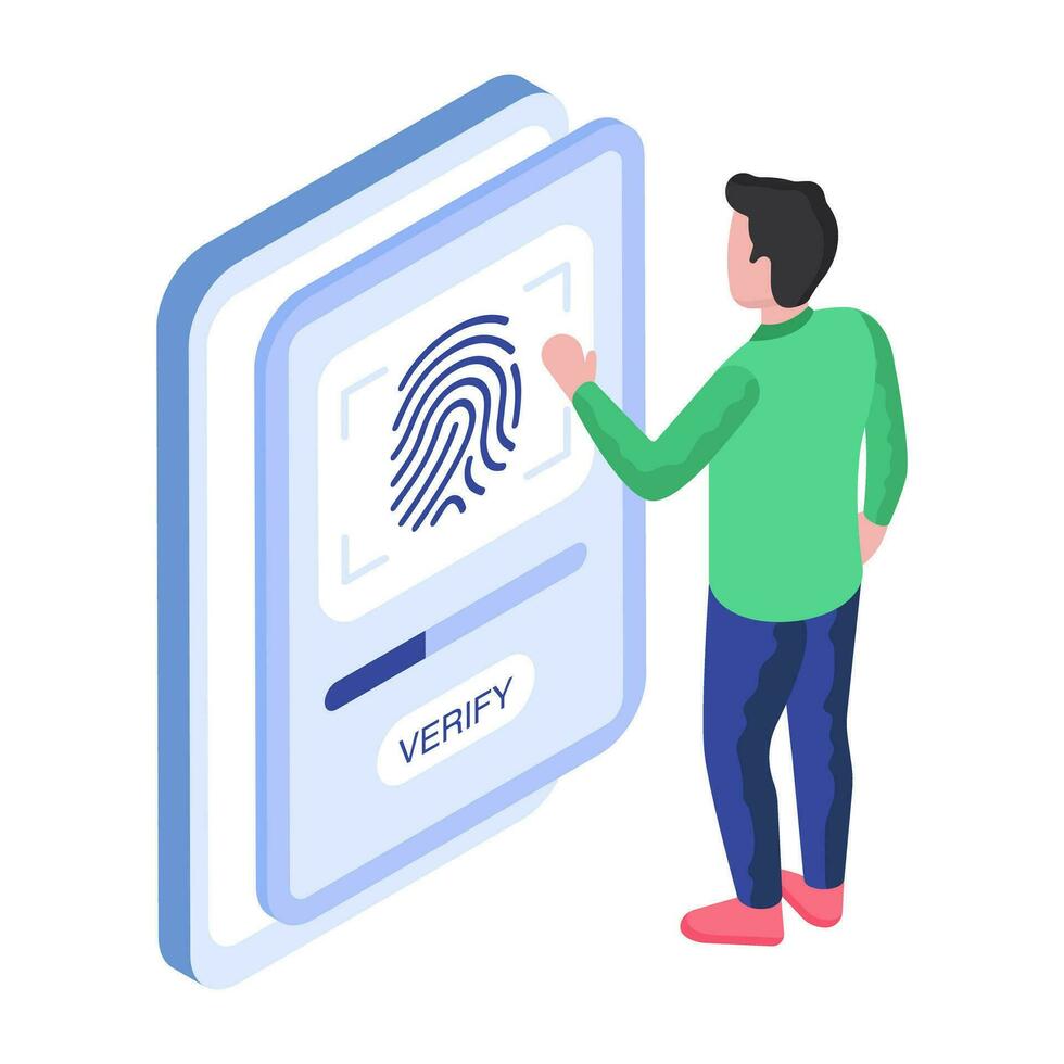 Premium download illustration of fingerprint scanning vector