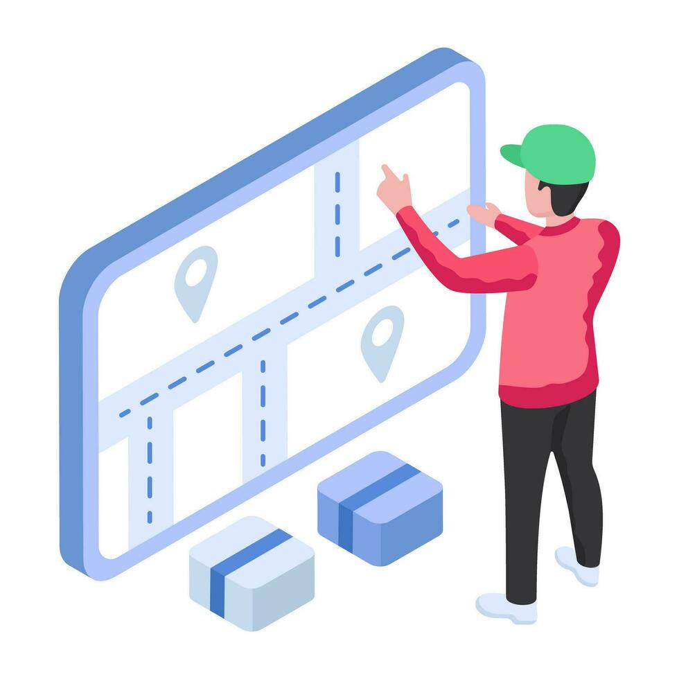 An illustration design of online parcel tracking vector