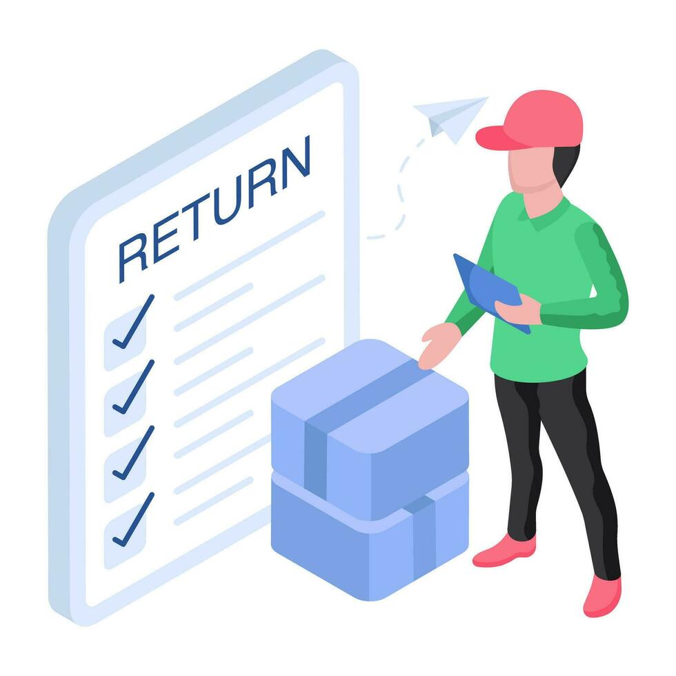 Perfect design illustration of return policy vector