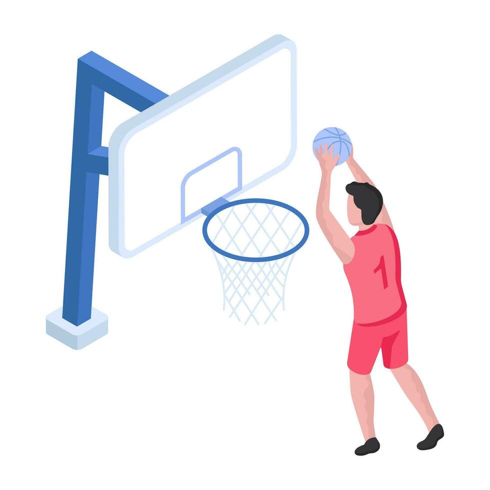 Editable design illustration of playing basketball game vector