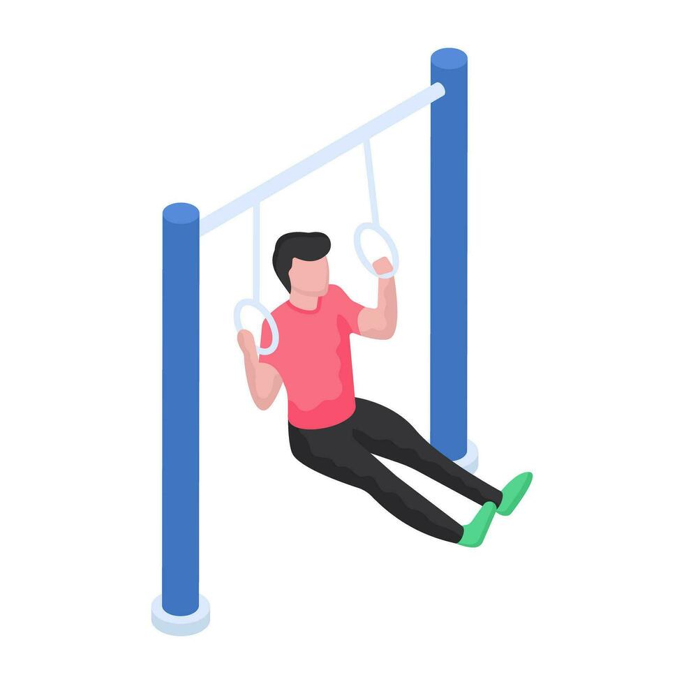 A unique design illustration of pulling gymnastic rings vector
