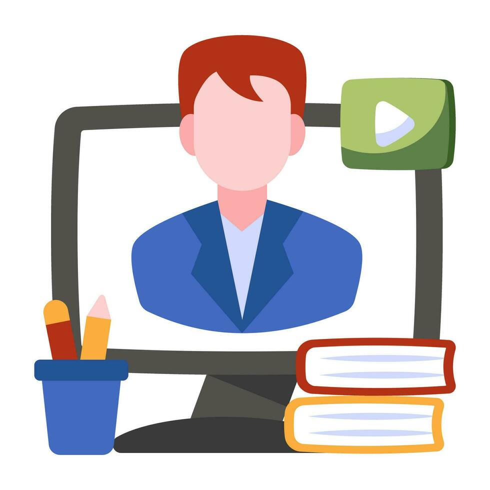 Modern design icon of online tutor vector