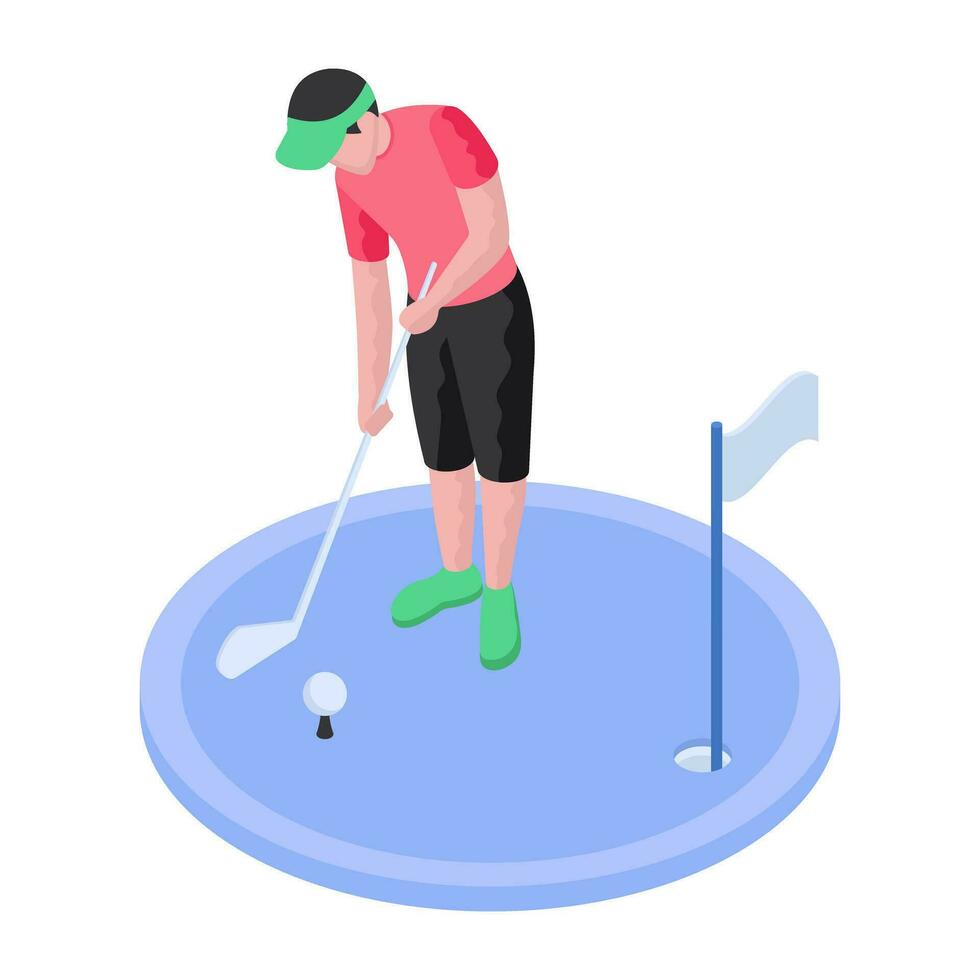 un ilustración diseño de jugando golf juego vector