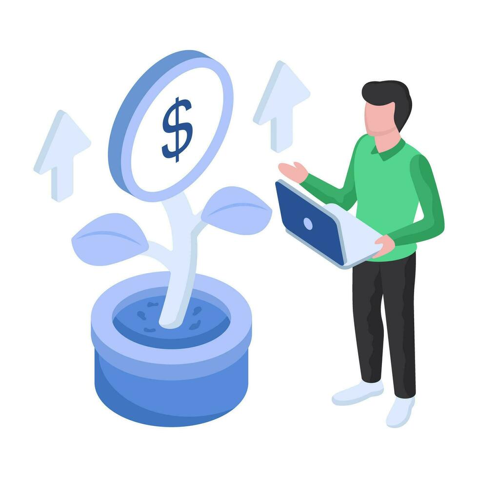 An editable design illustration of business growth vector