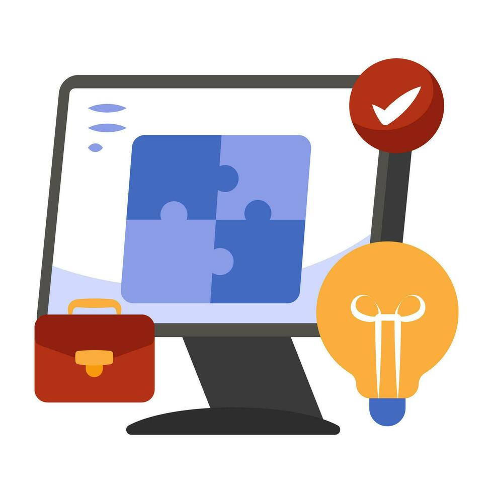 Flat design icon of problem solving vector