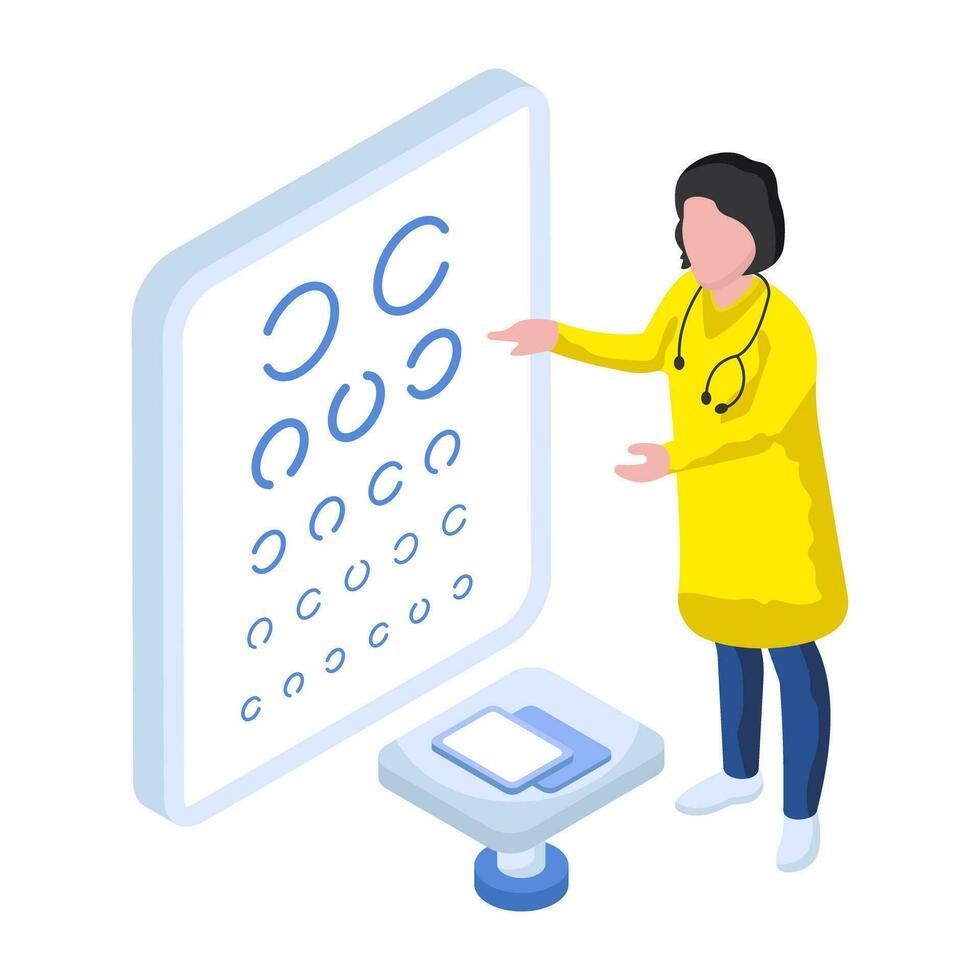 Modern design illustration of eyesight test vector