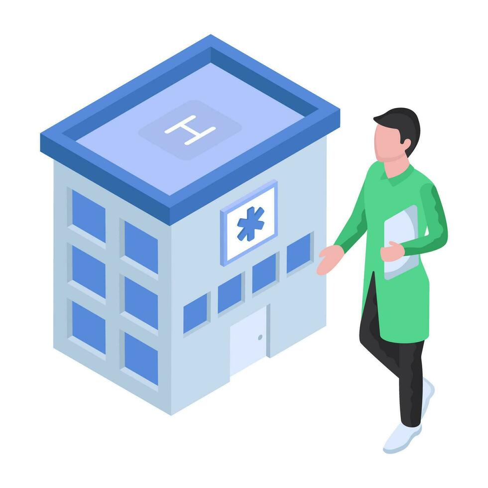 Modern design illustration of hospital vector