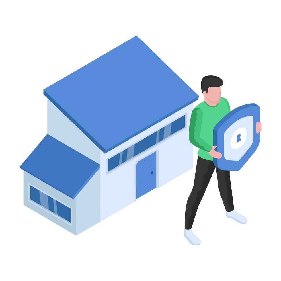 editable diseño ilustración de hogar seguridad vector