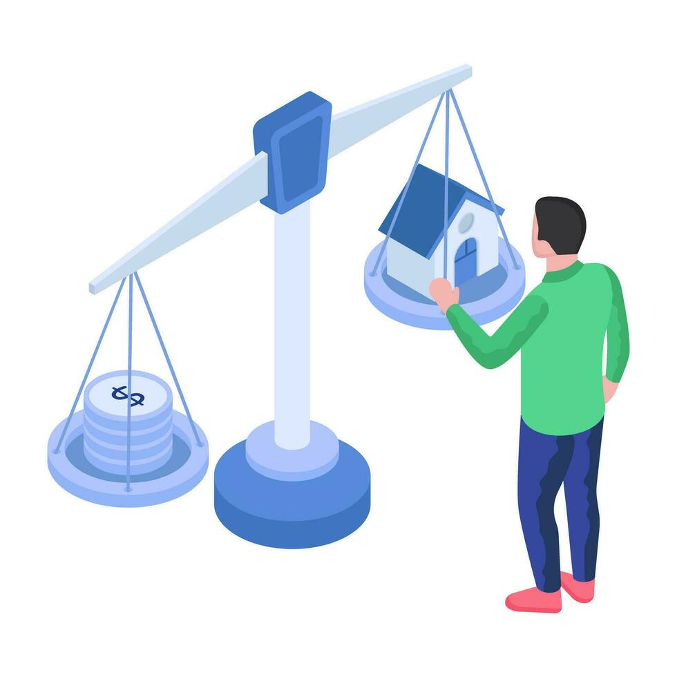 A creative design illustration of property balance vector