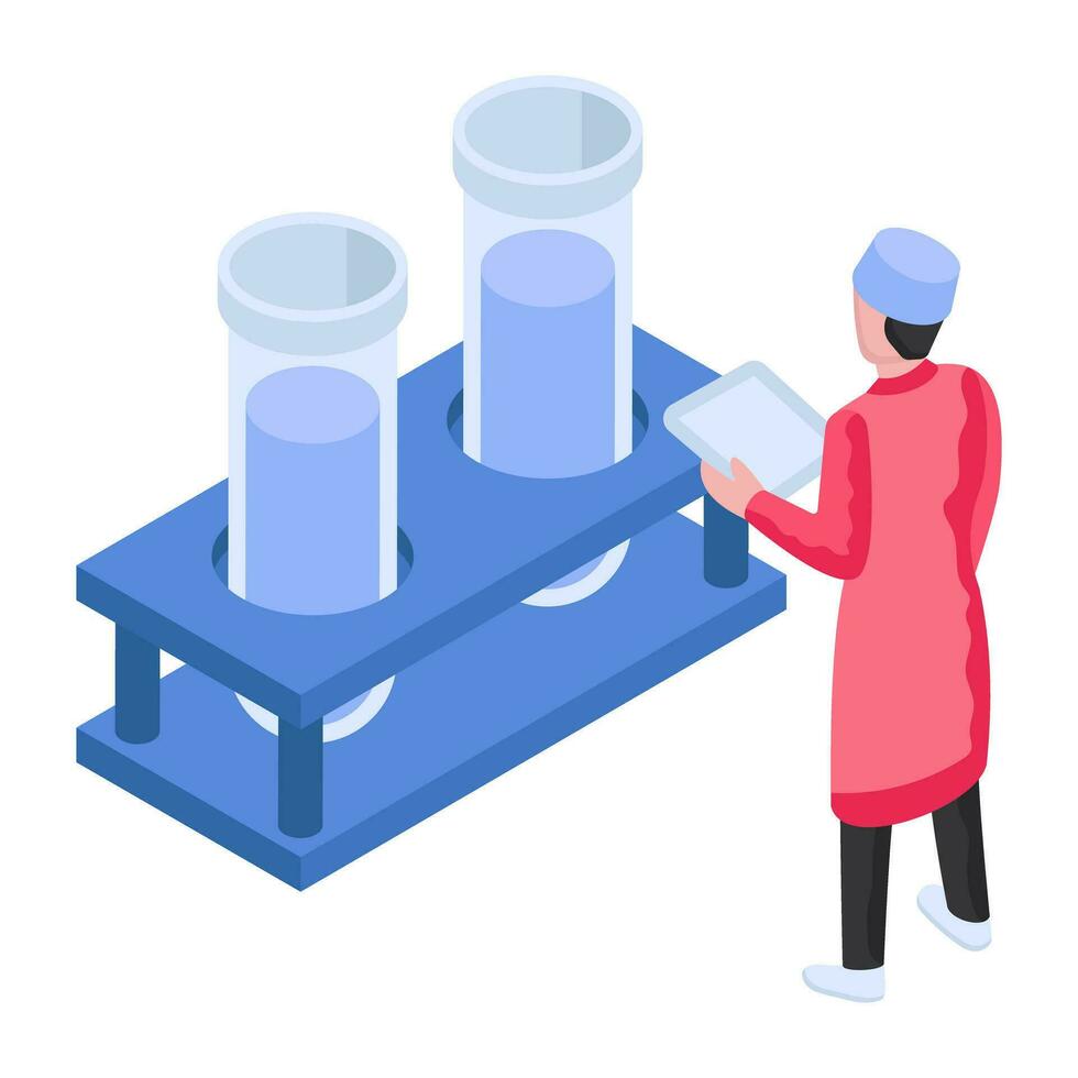 An editable design illustration of sample tubes, lab test vector