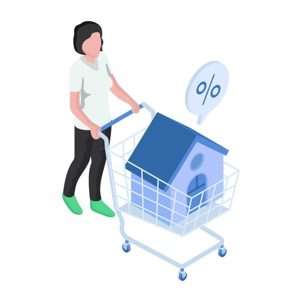 Creative design illustration of home shopping vector