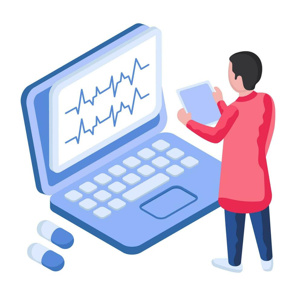 Trendy design illustration of ecg report vector