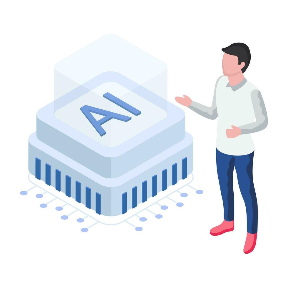 Perfect design illustration of ai processor vector