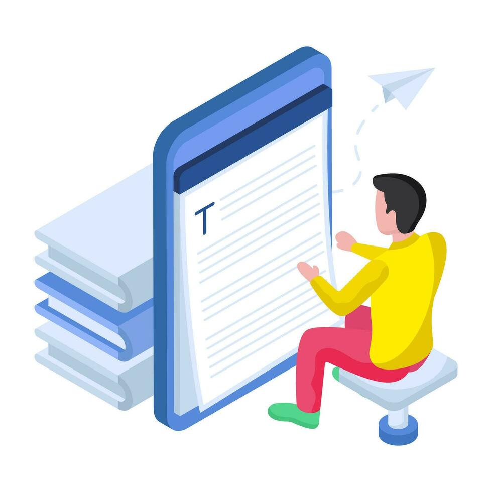 Trendy design illustration of mobile text vector