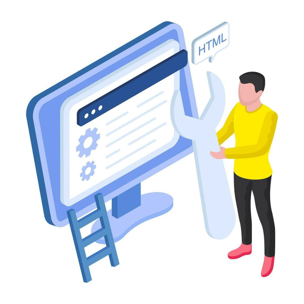 Perfect design illustration of web repair vector