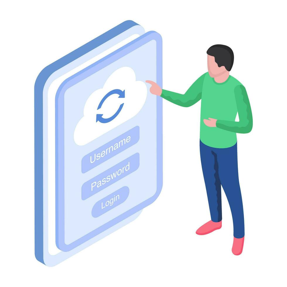 Unique design illustration of cloud update vector