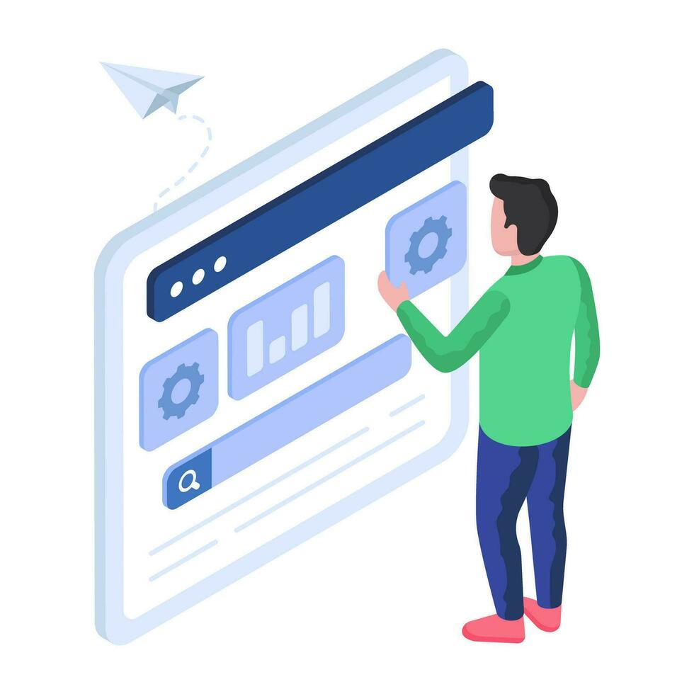 A creative design illustration of user experience vector