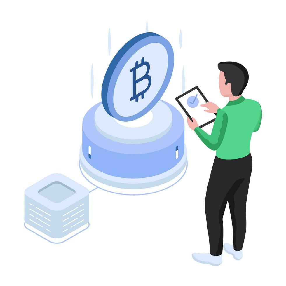 An illustration design of bitcoin vector