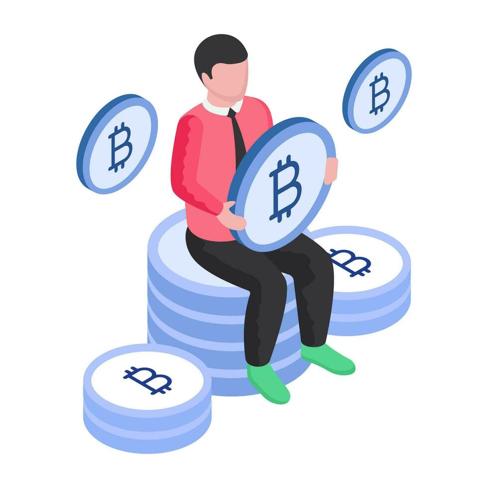 An illustration design of crypto millionaire vector