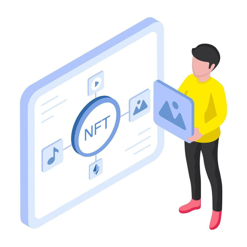 Premium download icon of nft network vector