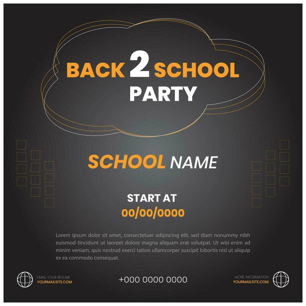 Back to school vector design. Back to school text in chalkboard element with light bulb and pen educational elements. Vector illustration back to school concept.