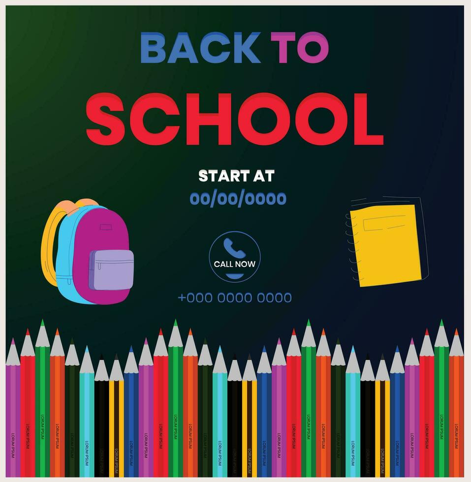 Back to school vector design. Back to school text in chalkboard element with light bulb and pen educational elements. Vector illustration back to school concept.