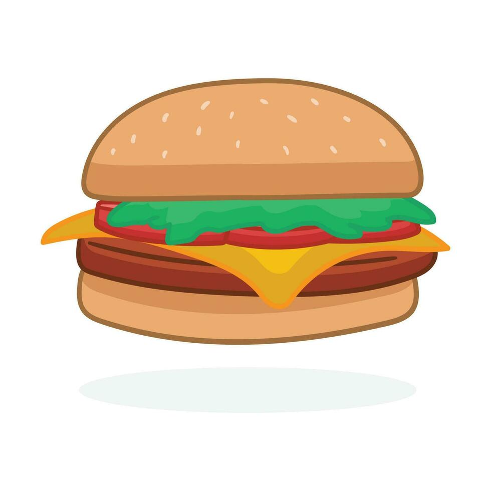 Vector illustration of hamburgers on white background