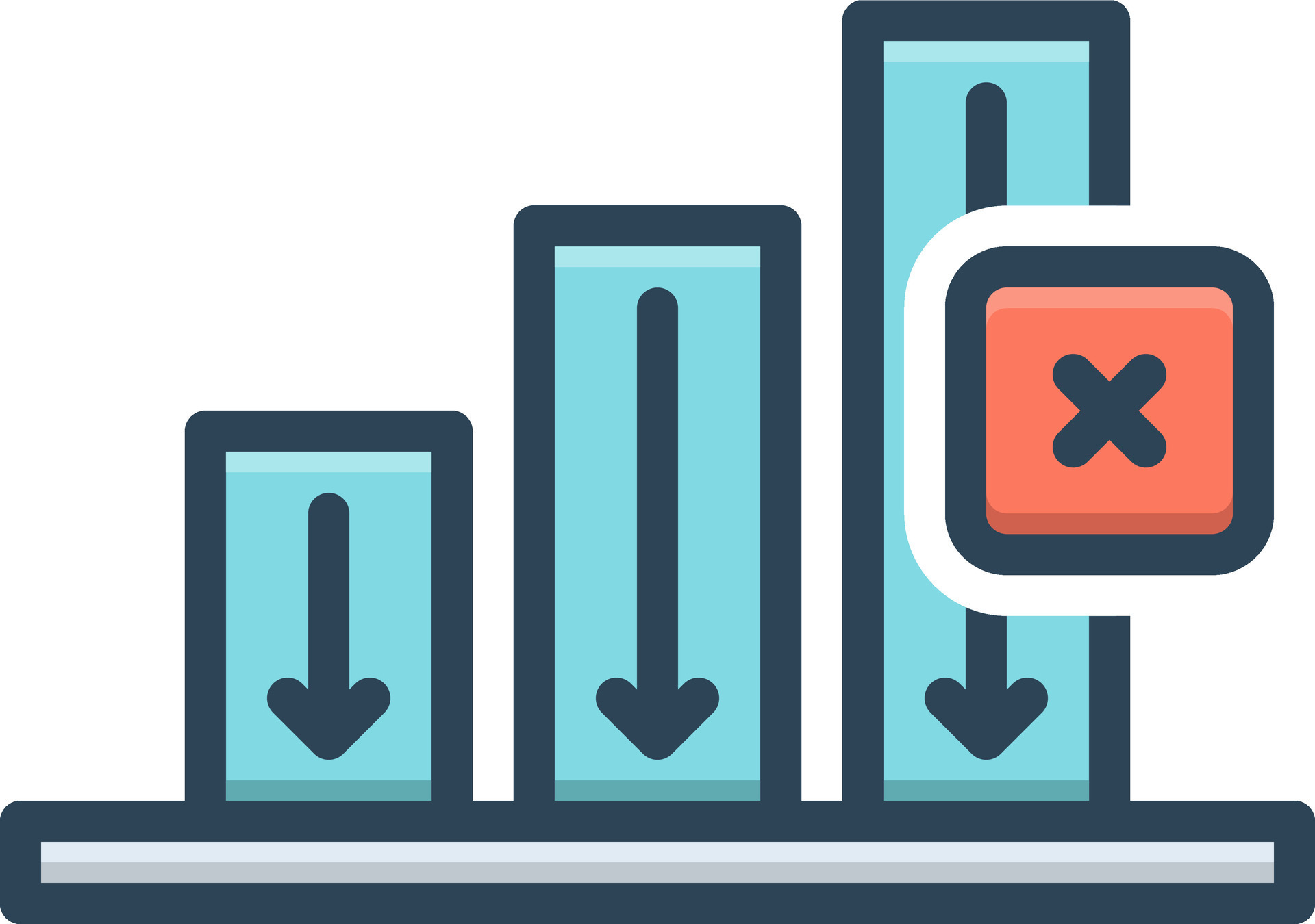 color icon for decline 34465216 Vector Art at Vecteezy