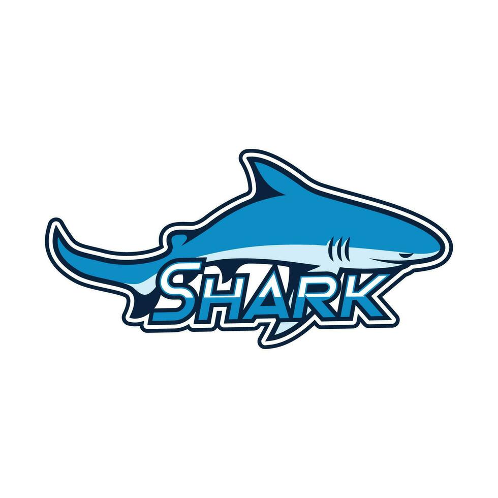 Vector illustration of shark on white background good for sticker or brand logo