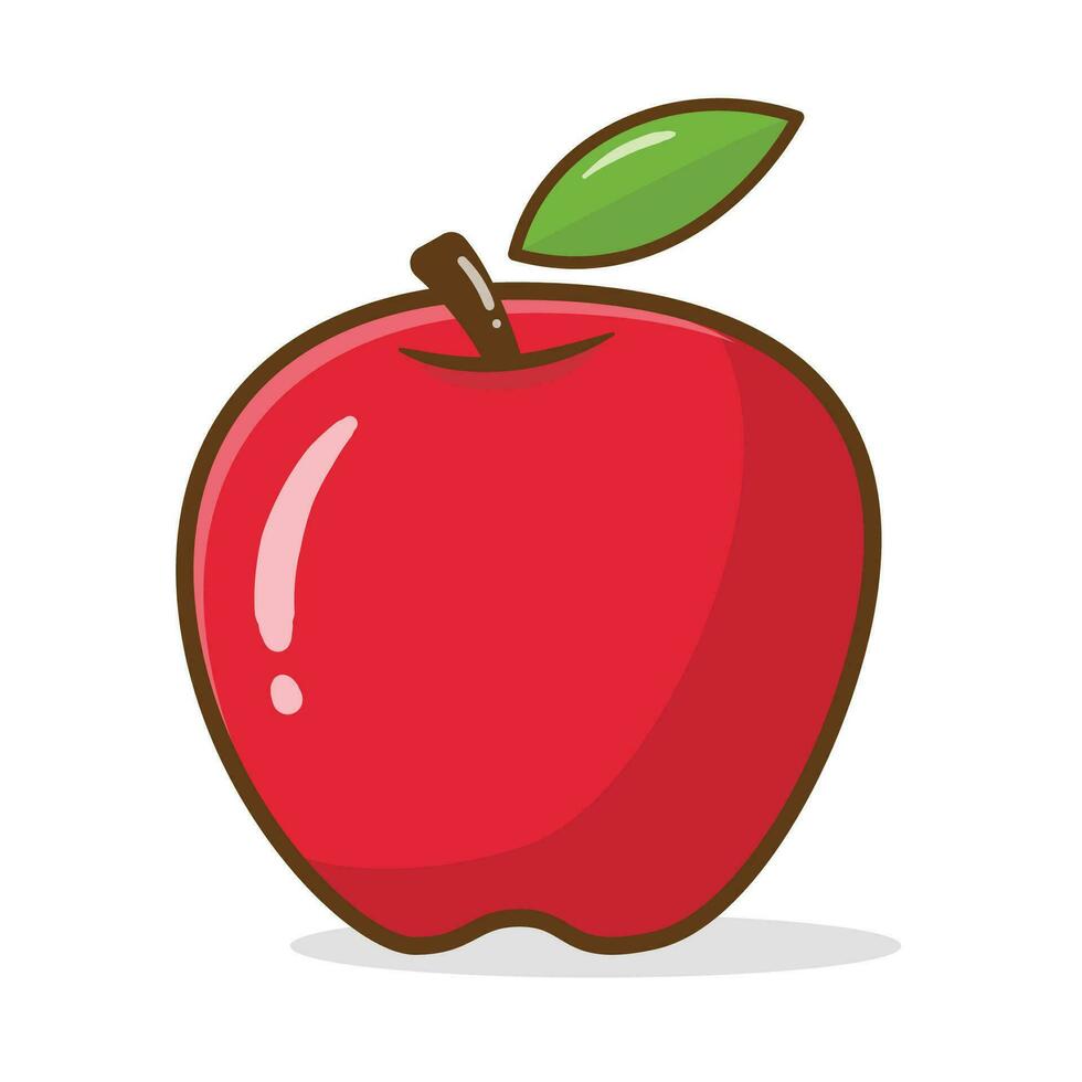 Vector apple fruit cartoon icon illustration food fruit icon concept isolated flat cartoon style
