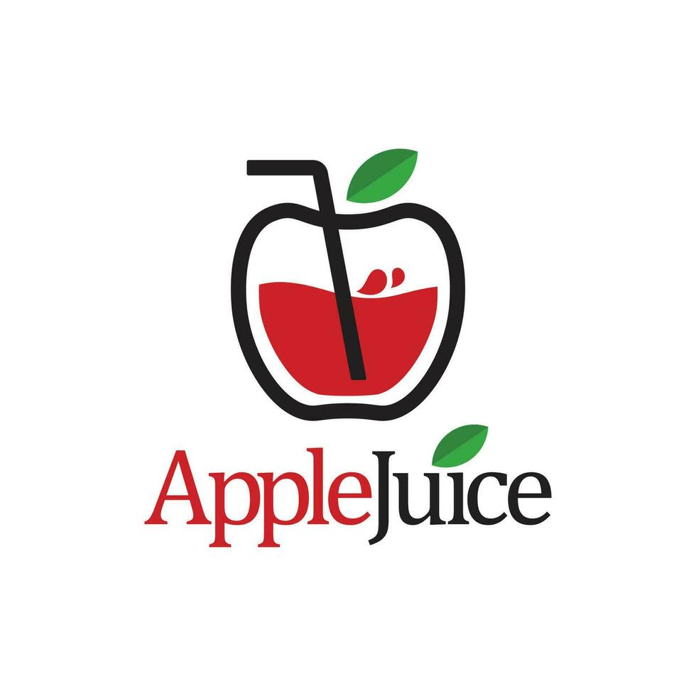 Vector logo apple juice simple concept