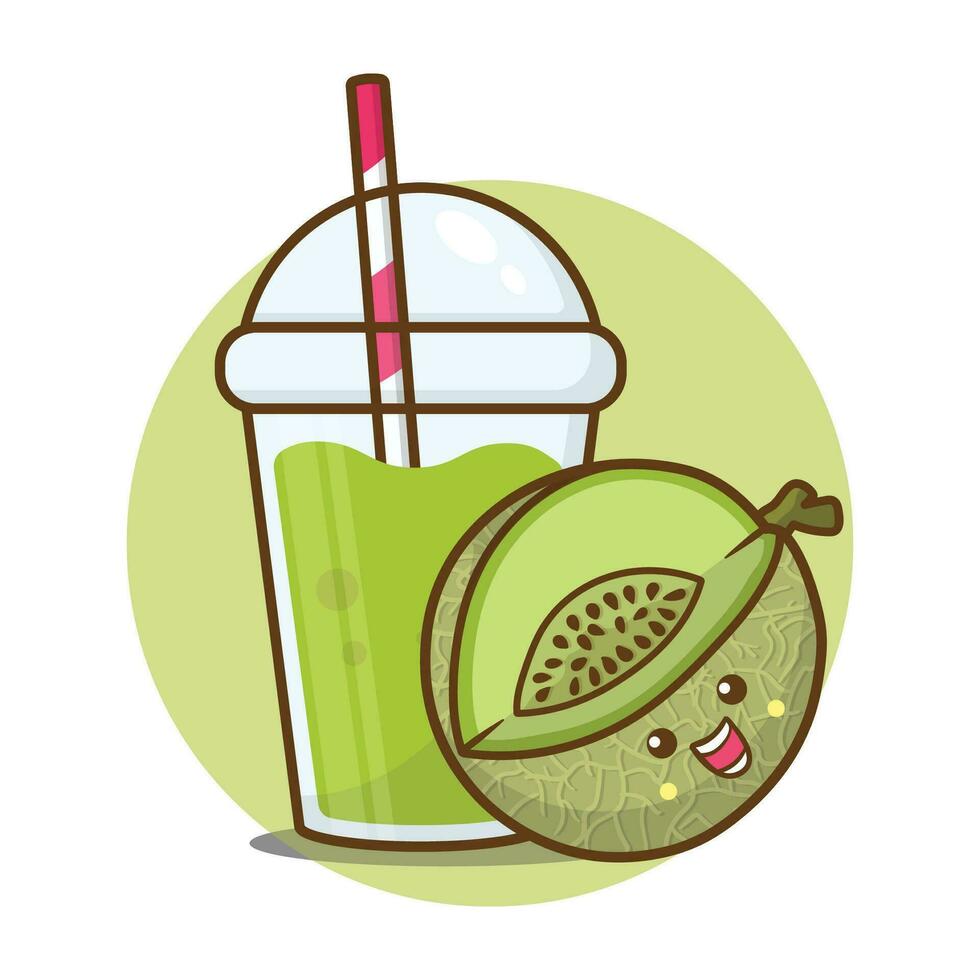 ilustración vector conjunto de clasificado Fruta jugos en vaso con melón