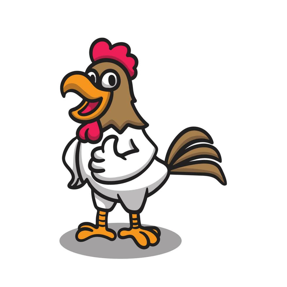 vector ilustración de dibujos animados gallo bueno para pegatina