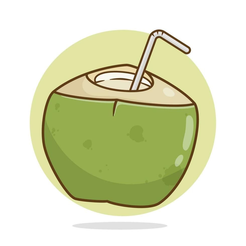 vector Coco jugo orgánico Fruta logo mano dibujado dibujos animados Arte ilustración