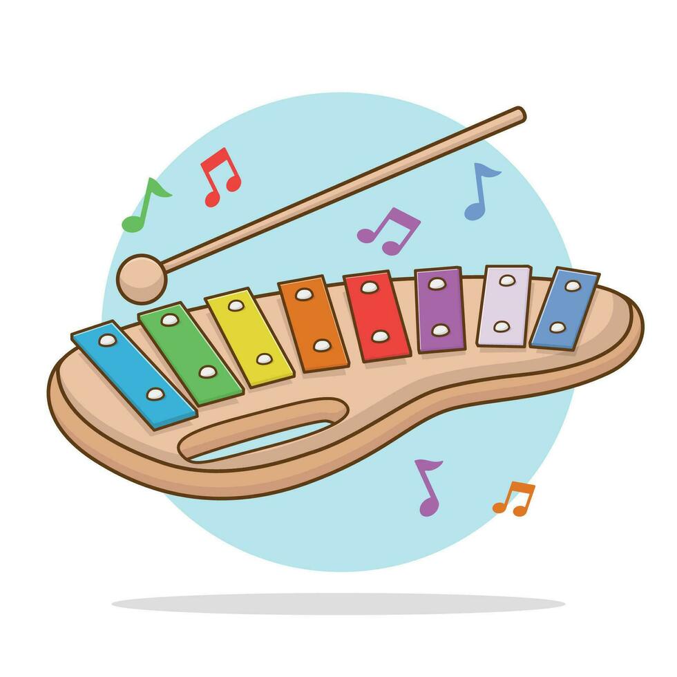 Vector colorful xylophone cute to play for kids