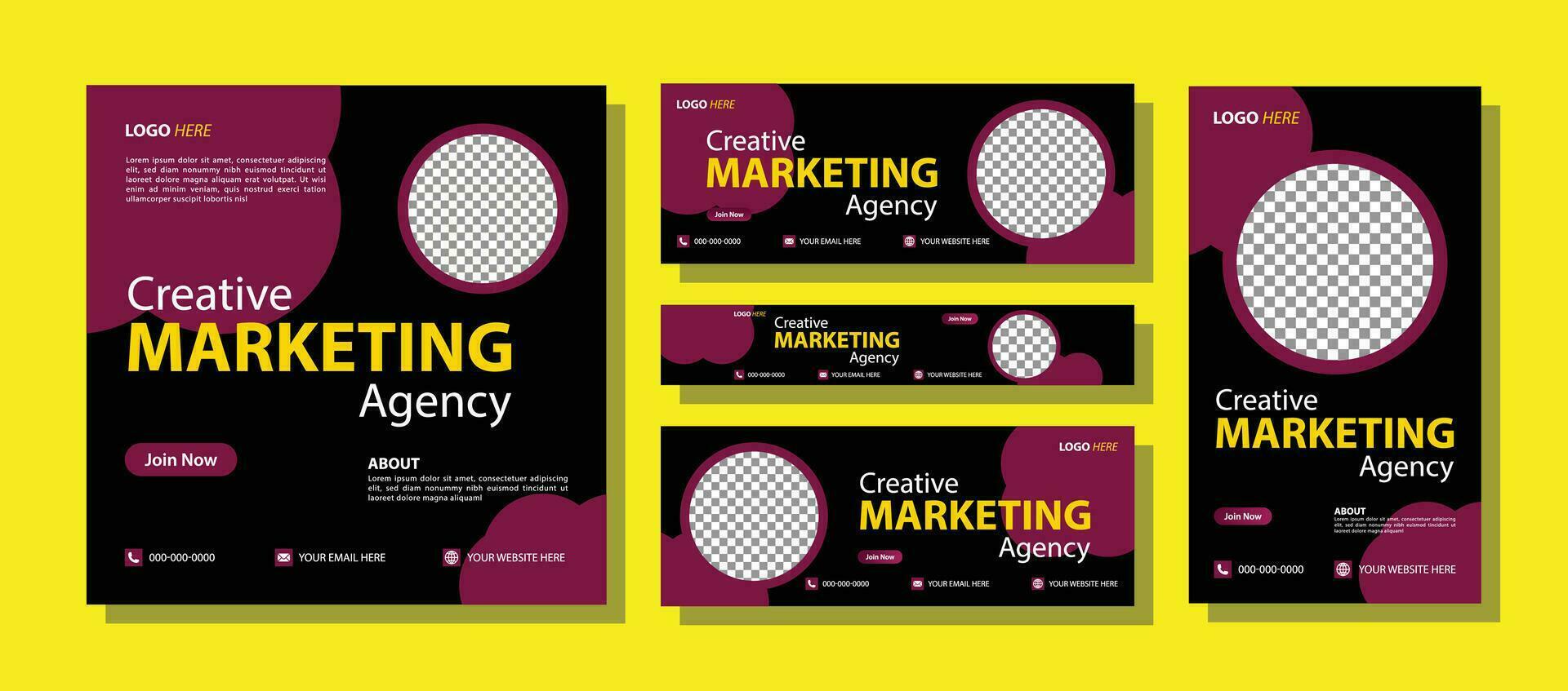 abstract vector business long banner template. Business minimal background, facebook cover and social media cover design