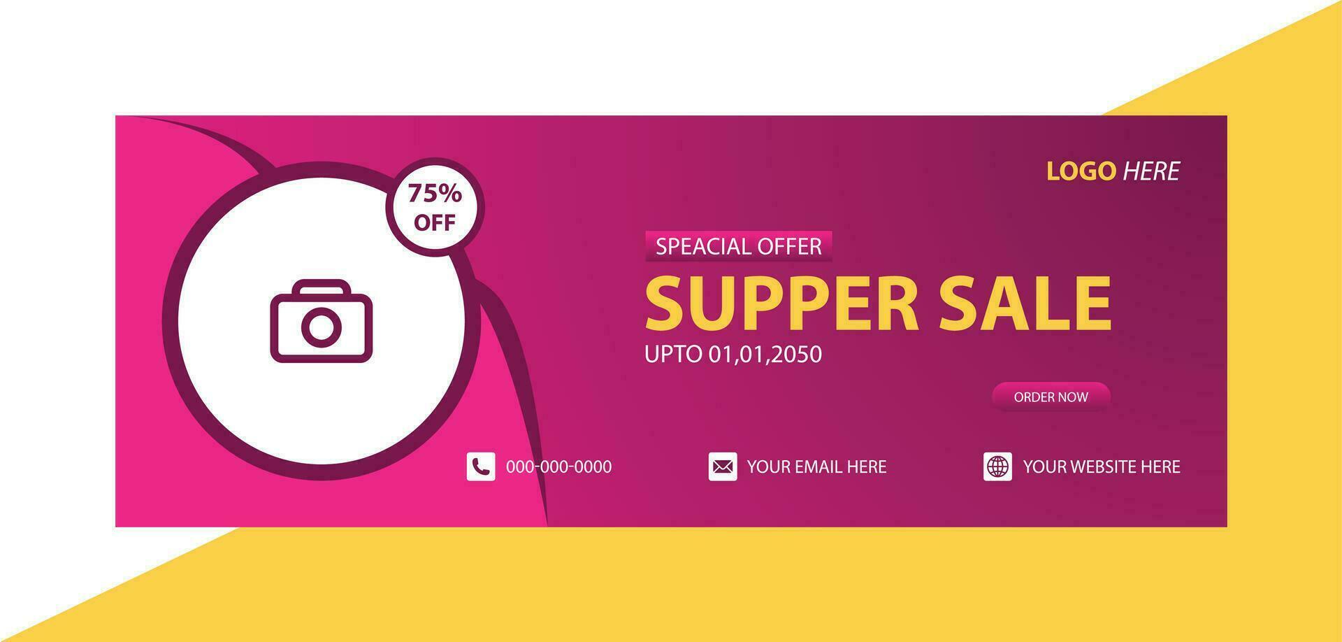 abstract vector business long banner template. Business minimal background, facebook cover and social media cover design