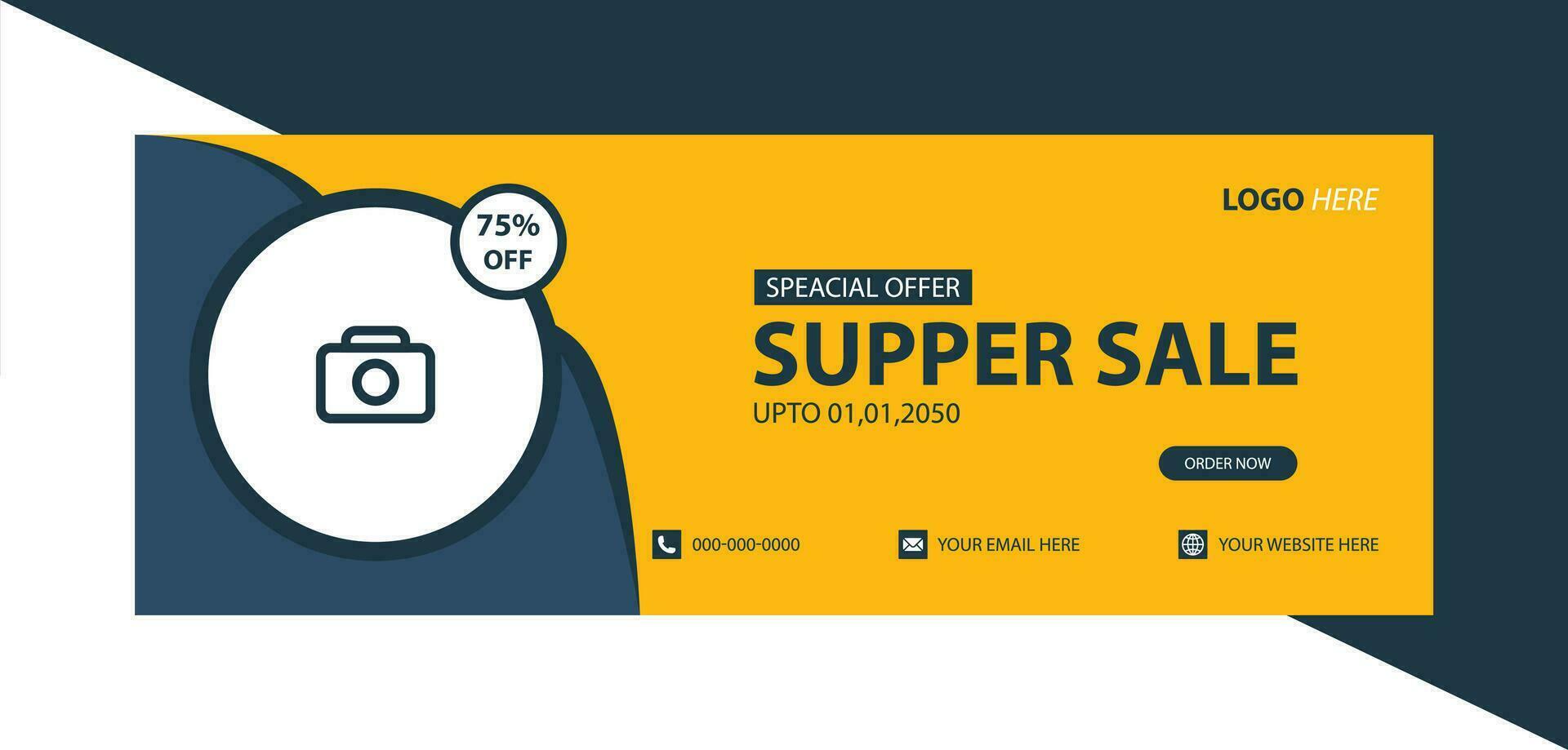abstract vector business long banner template. Business minimal background, facebook cover and social media cover design