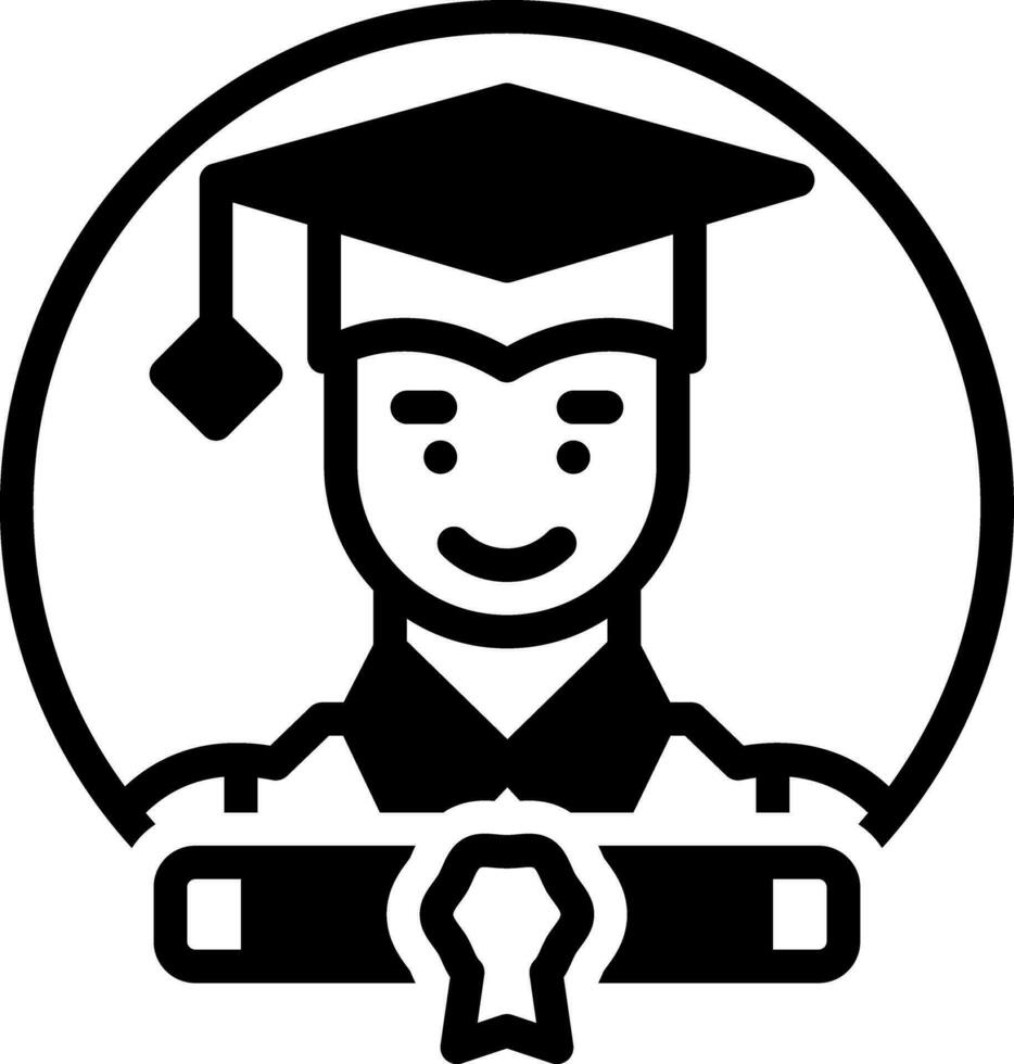 solid icon for scholars vector