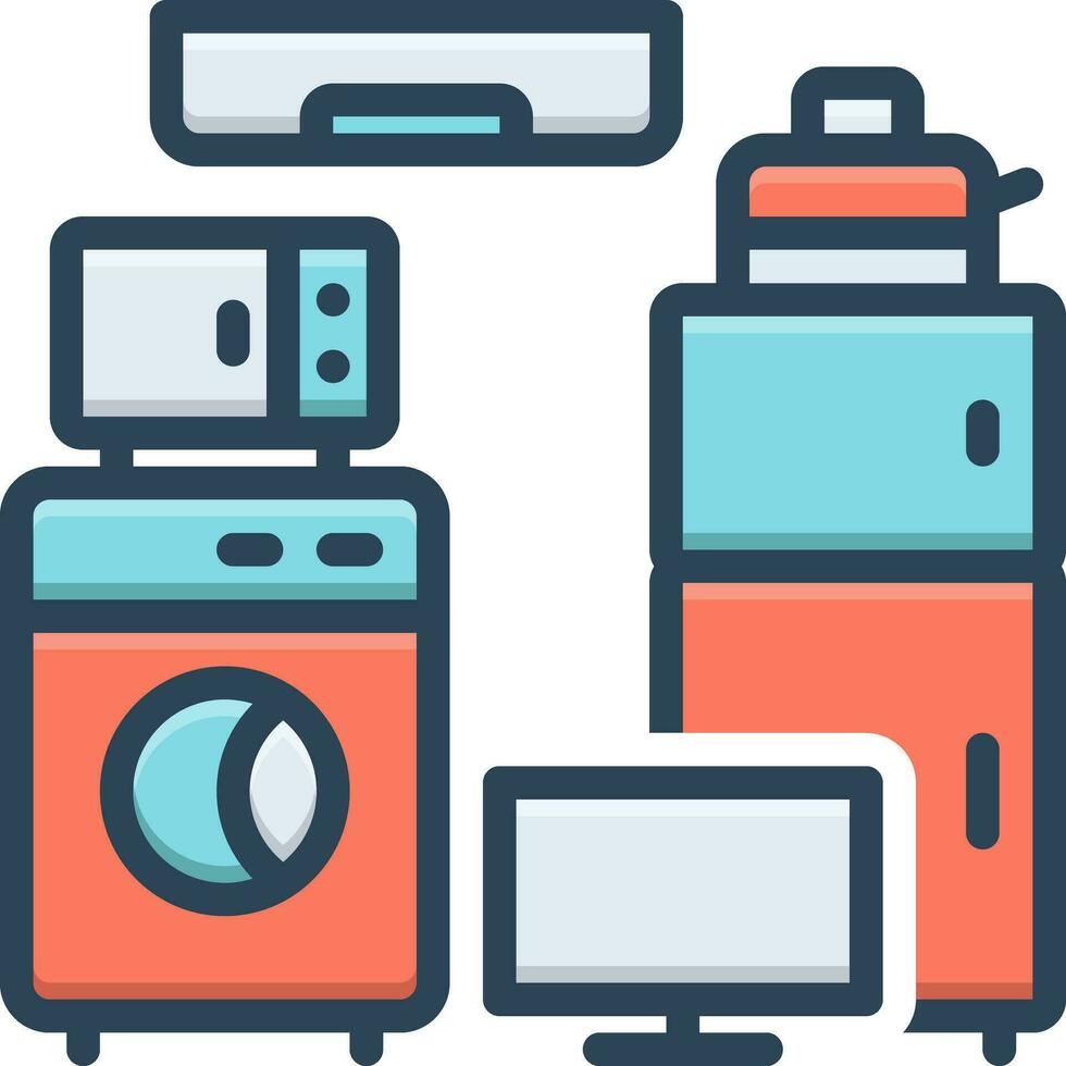 color icon for appliances vector