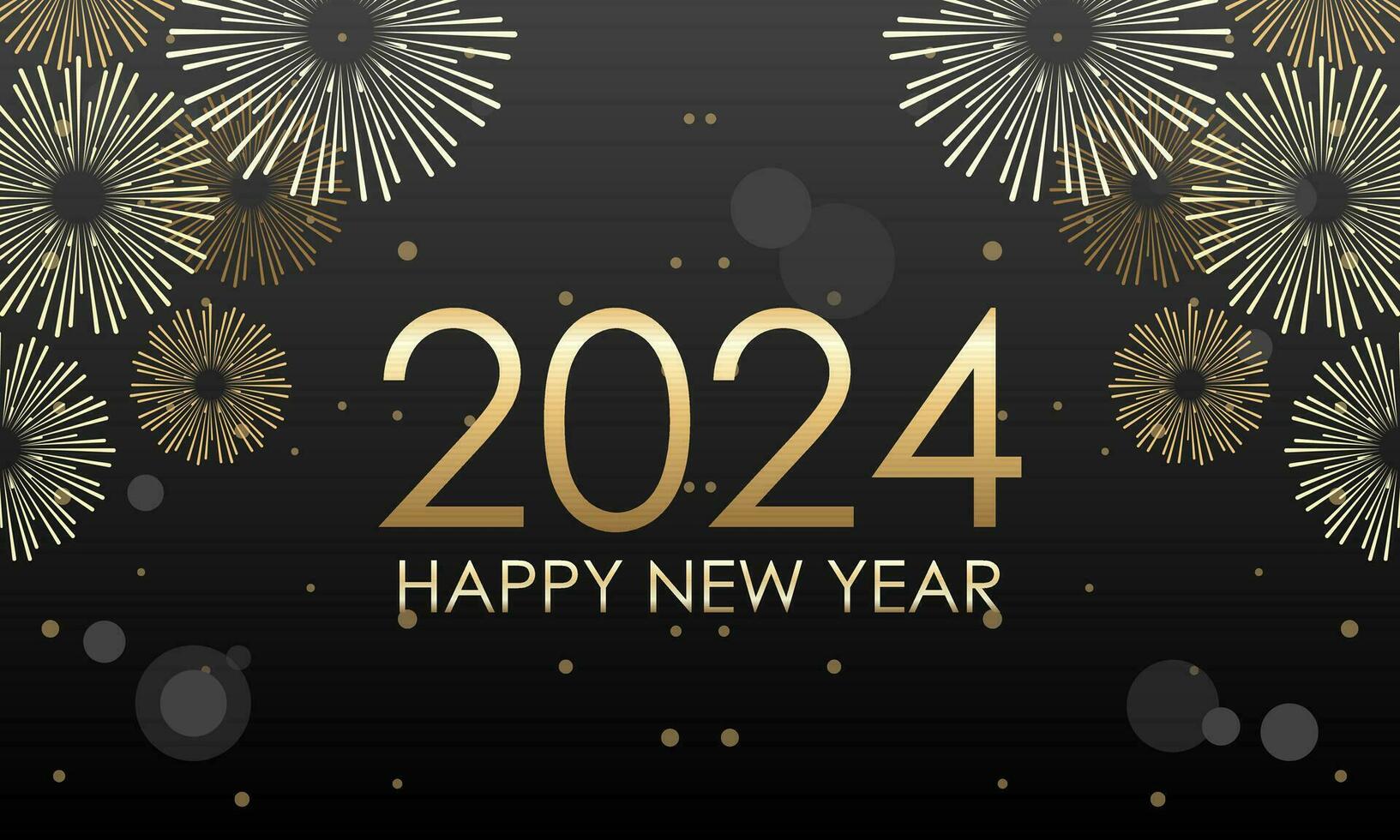 Greeting card Happy New Year 2024 celebration evening vector