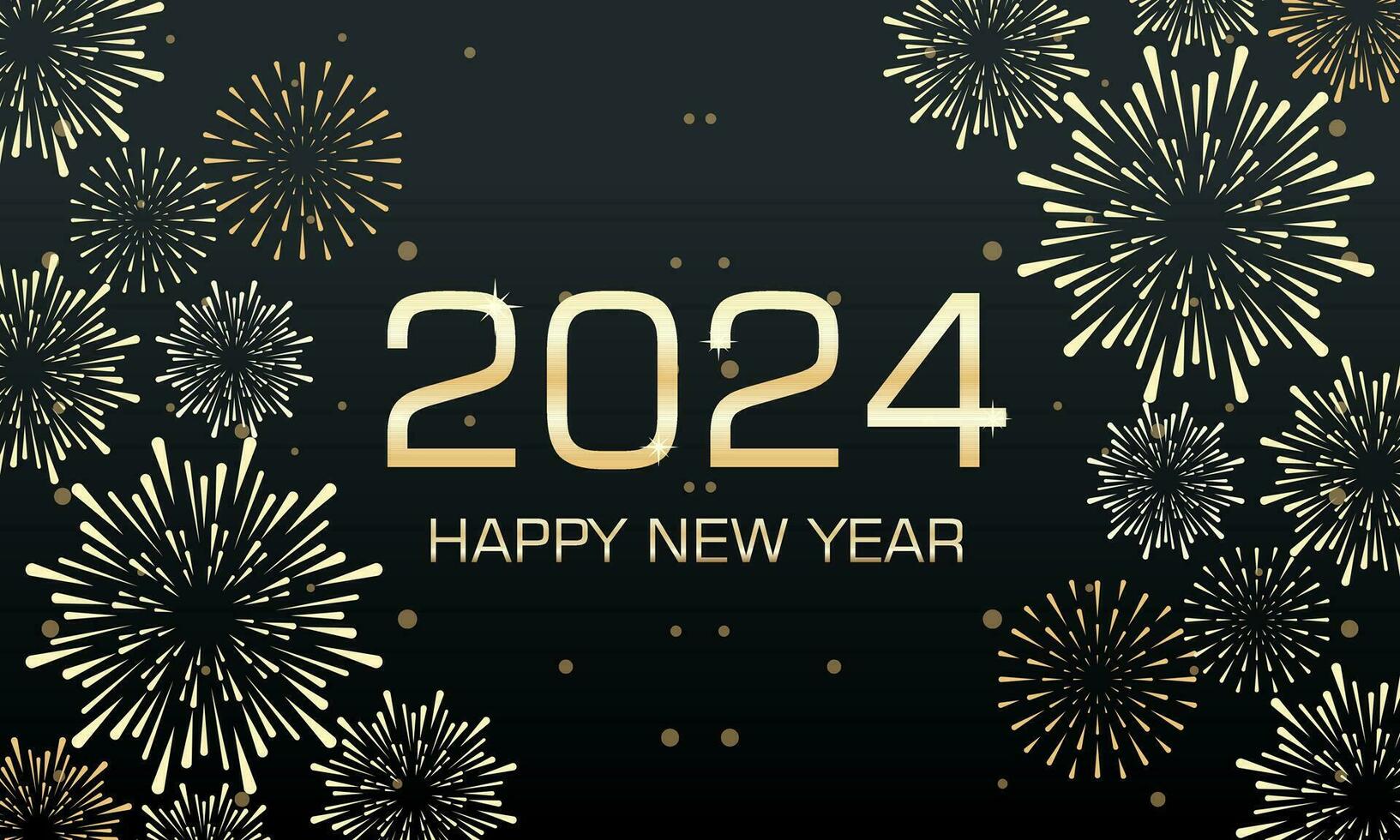 Greeting card Happy New Year 2024 celebration evening vector